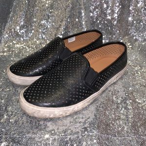 J.CREW FAUX LEATHER SLIP ON SNEAKERS